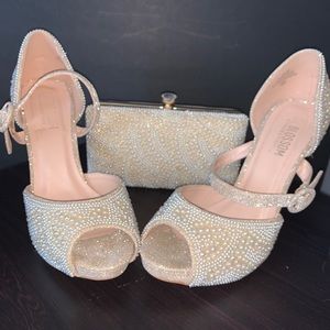 Pearl heels & Matching clutch